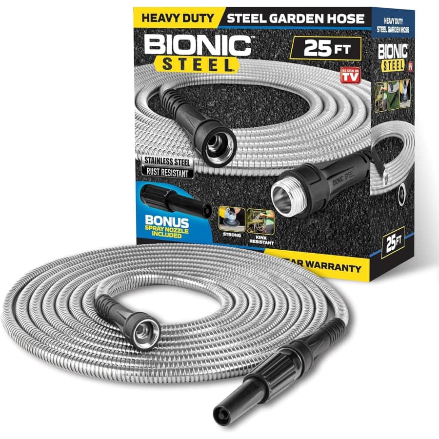 Bionic Steel 25-ft. Metal Garden Hose w/ Nozzle: $14 Bionic Steel 25-ft. Metal Garden Hose w/ Nozzle: $14