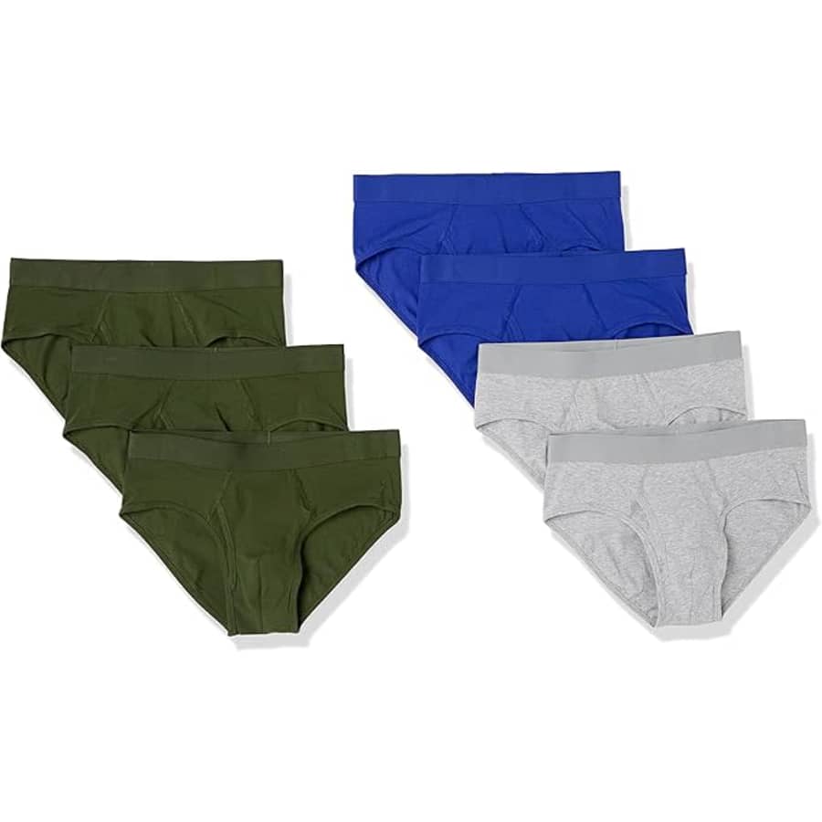 Amazon Essentials Men's Cotton Jersey Briefs 7-Pack (S or M): $10 Amazon Essentials Men's Cotton Jersey Briefs 7-Pack (S or M): $10