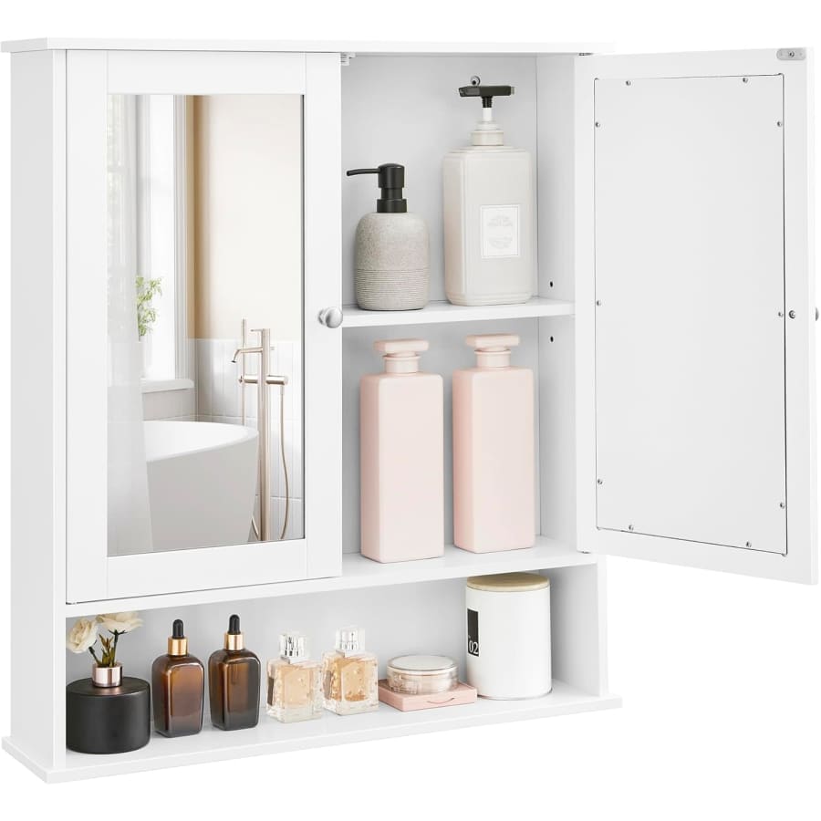 Vasagle Bathroom Cabinet w/ 2 Mirrored Doors: $57
