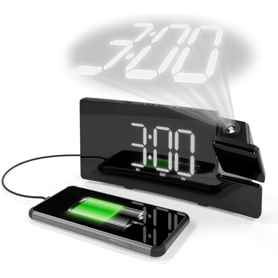Amazon Basics Projection Alarm Clock w/ Radio: $11 w/ Prime
