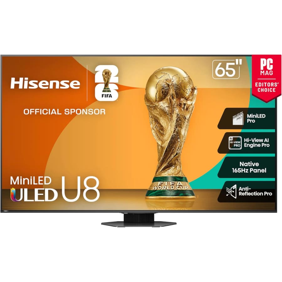 Hisense 65U8QG 65" 4K UHD HDR ULED Google Smart TV: $898