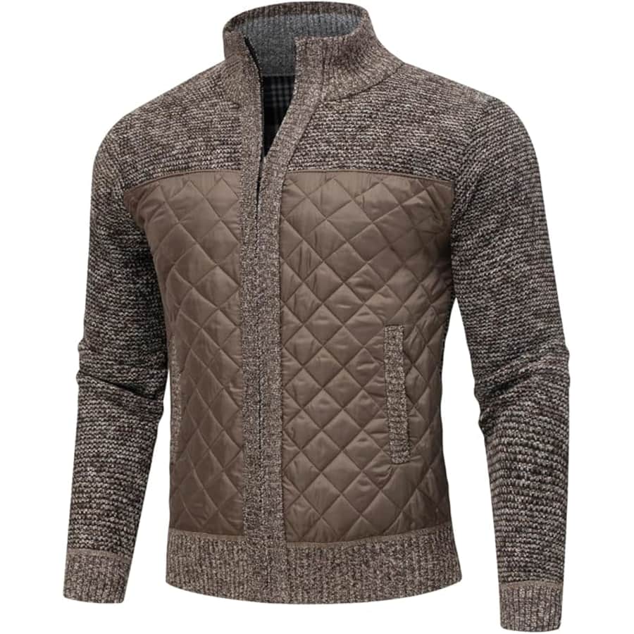 AKuVoL Men's Full-Zip Cardigan w/ Pockets: From $14