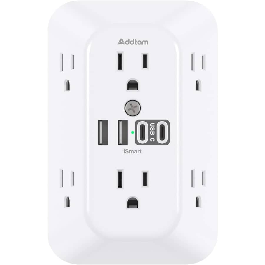 Addtam 6-Outlet Surge Protector: $7.99