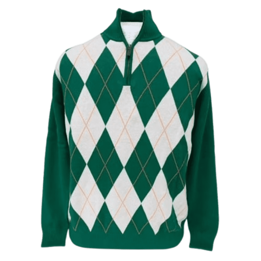 Donegal Bay Men's Irish Argyle Quarter Zip Sweater: $19.99