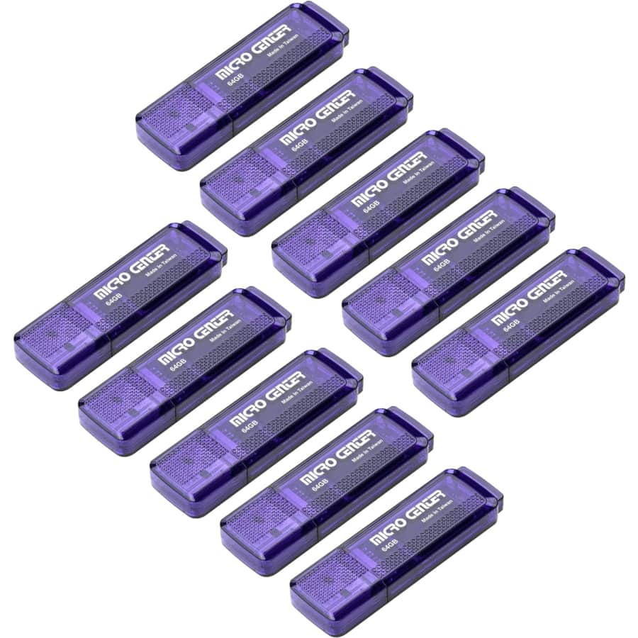 Micro Center SuperSpeed 64GB USB 3.0 Flash Drive 10-Pack: $33 Micro Center SuperSpeed 64GB USB 3.0 Flash Drive 10-Pack: $33