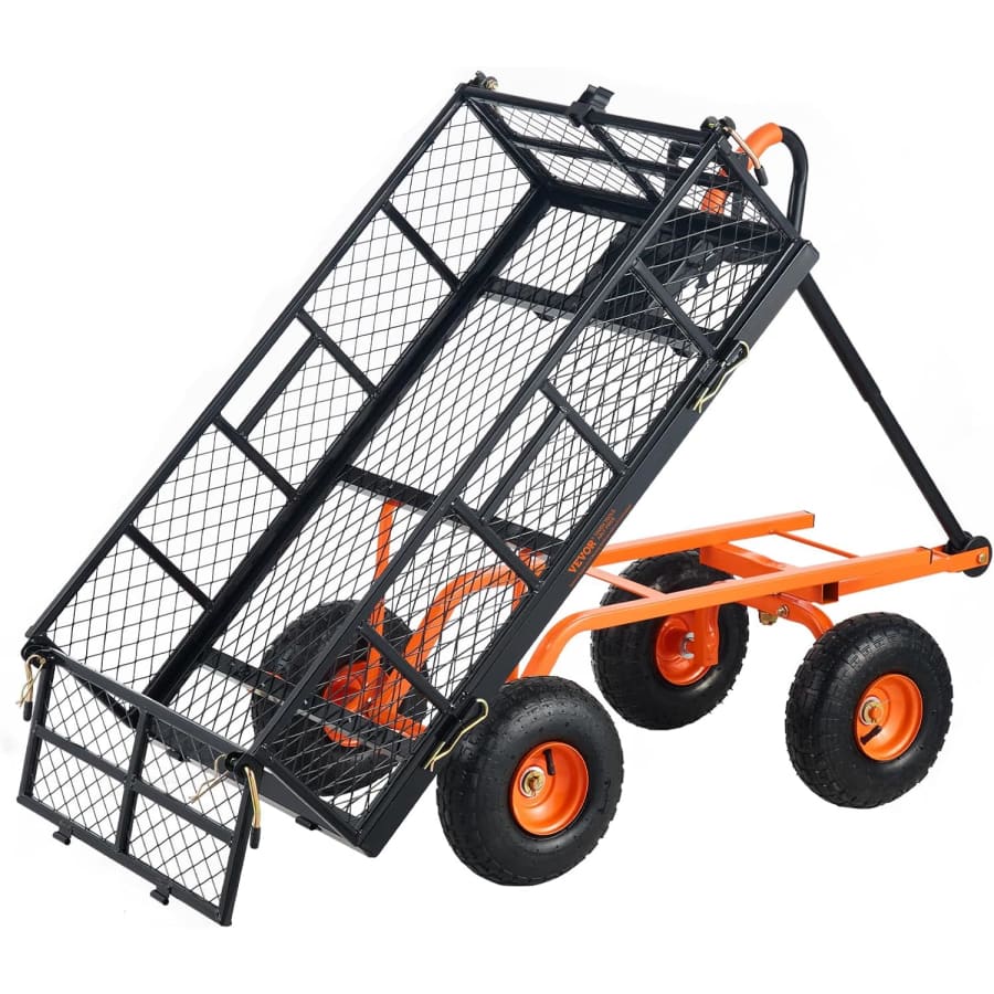 Vevor 400-lb. Steel Garden Dump Cart: $135 Vevor 400-lb. Steel Garden Dump Cart: $135