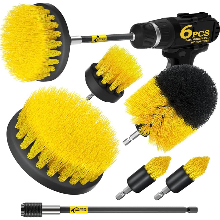 Holikme 6-Piece Drill Attachment Brush Set: $7.99