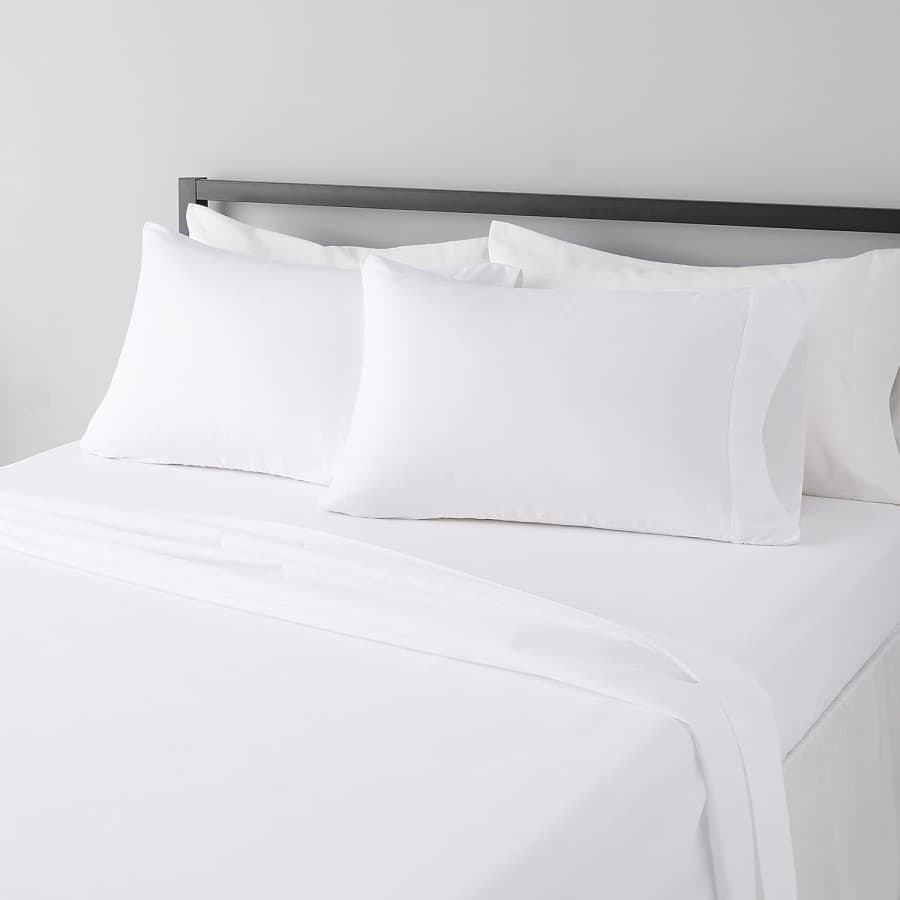 Amazon Basics Microfiber 4-Piece Full Bed Sheet Set: $12