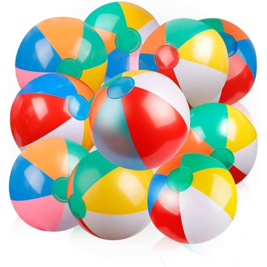 Inflatable Beach Ball 10-Pack: $7.99