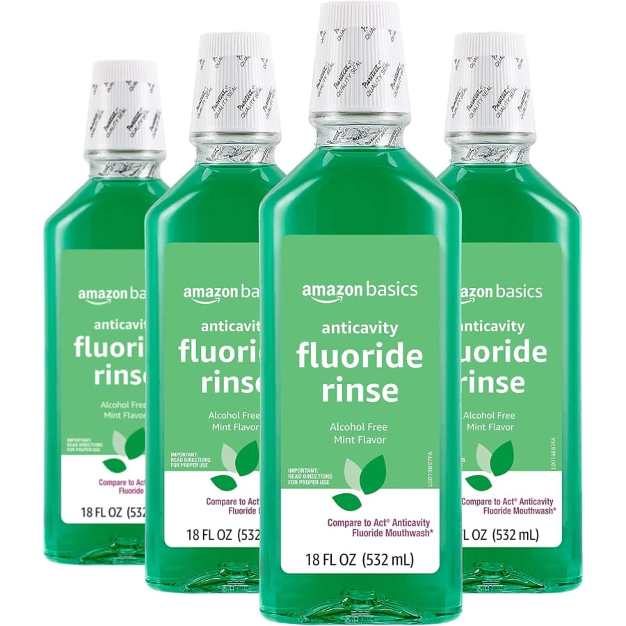 Amazon Basics 18-oz. Alcohol-Free Anticavity Fluoride Rinse 4-Pack: $7.81 w/ Subscribe & Save