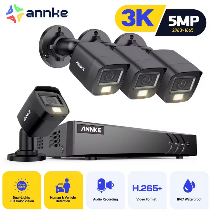 Annke 8-Channel 5MP Security System: $90