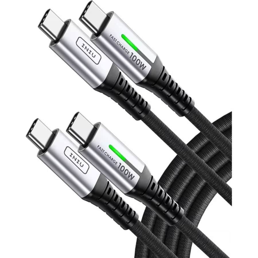 INIU 100W USB-C to USB-C Cable 2-Pack: $5.93