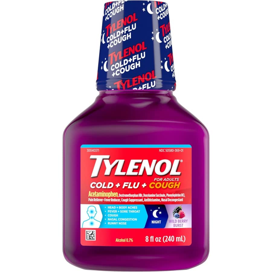 Tylenol Cold + Flu + Cough Night Liquid Medicine: $7.30 w/ Subscribe & Save