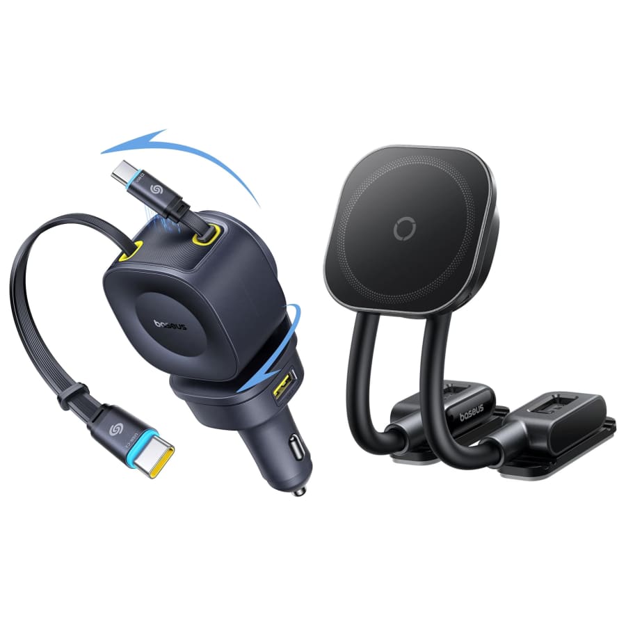 Baseus 163W 4-in-1 USB-C Retractable Car Charger + Dual Arm Magnetic Car Phone Mount: $29.99 Baseus 163W 4-in-1 USB-C Retractable Car Charger + Dual Arm Magnetic Car Phone Mount: $29.99