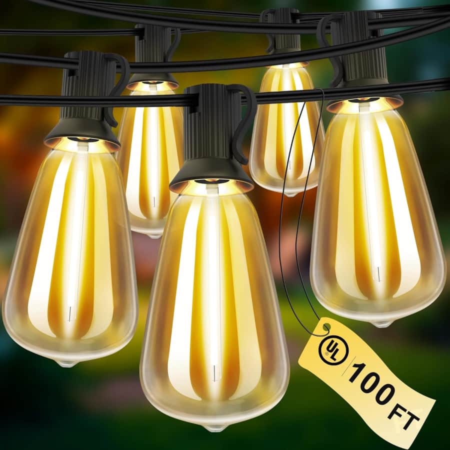 100-Foot Outdoor LED String Lights: $18