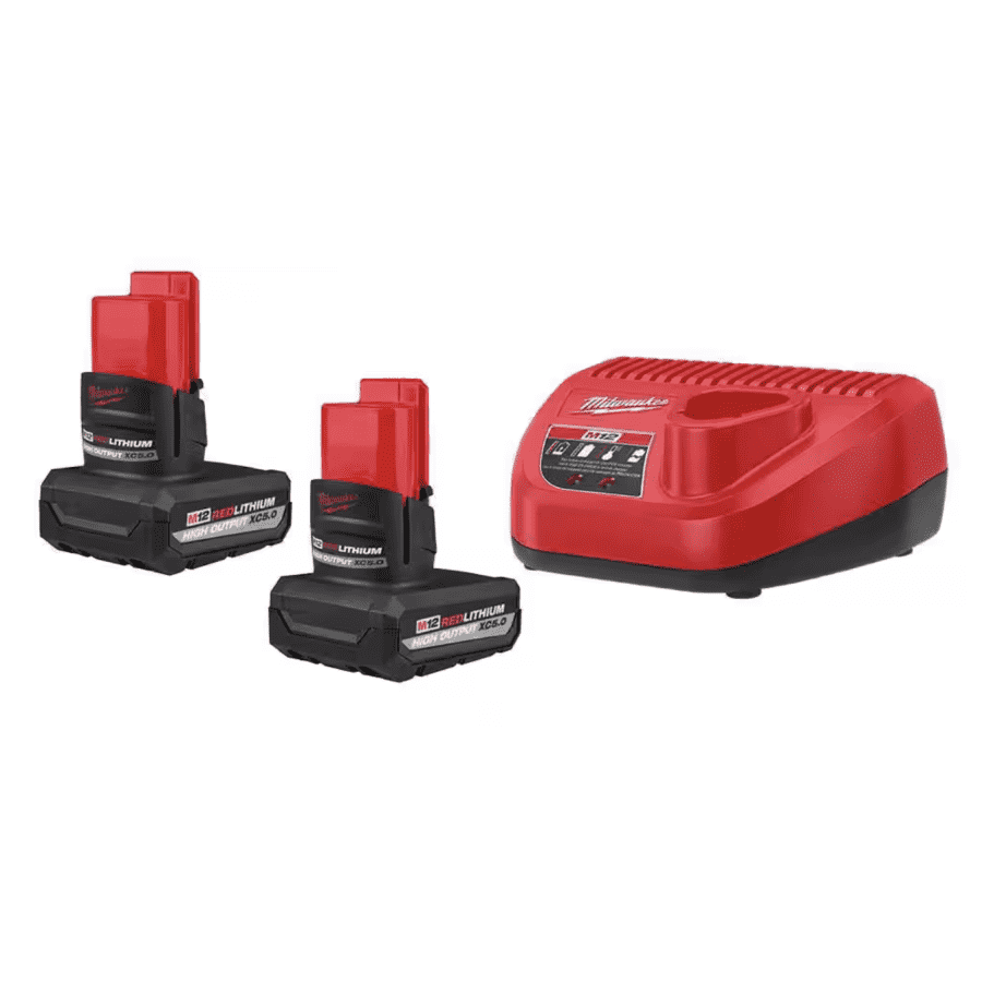 Milwaukee M12 12V Lithium-Ion XC High Output 5.0 Ah Battery 2-Pack: $199 w/ free tool Milwaukee M12 12V Lithium-Ion XC High Output 5.0 Ah Battery 2-Pack: $199 w/ free tool
