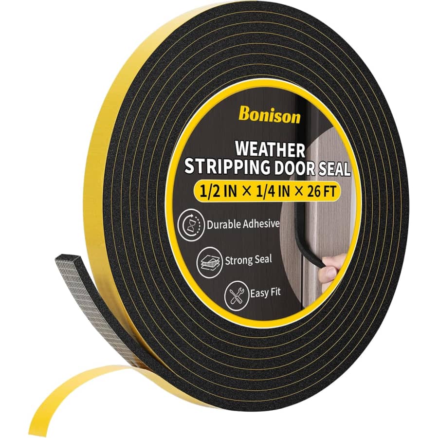 1/2"x1/4"x26-Foot Weather Stripping Door Seal: $4.24