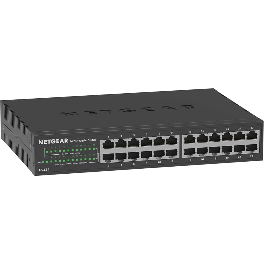 Netgear 24-Port Gigabit Ethernet Unmanaged Essentials Switch: $44 Netgear 24-Port Gigabit Ethernet Unmanaged Essentials Switch: $44