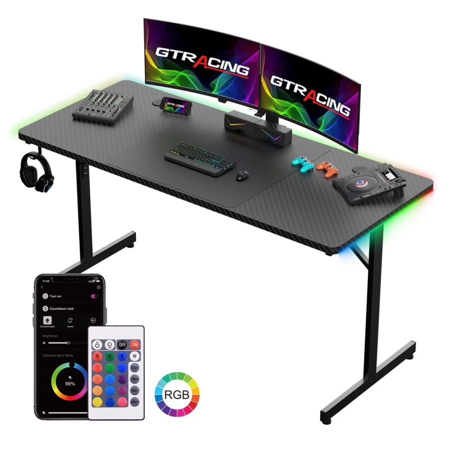 GTRacing 55" RGB Gaming Desk: $50