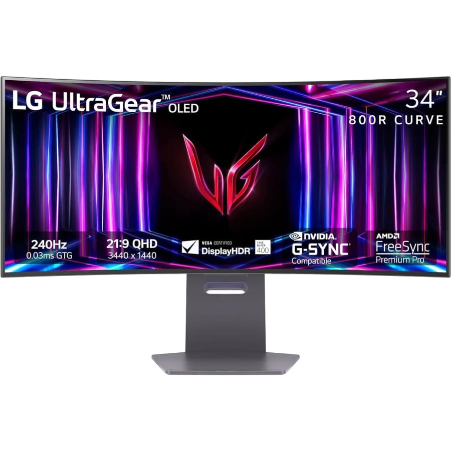 LG UltraGear 34" Ultrawide 1440p HDR 240Hz OLED G-Sync Curved Monitor: $599.99