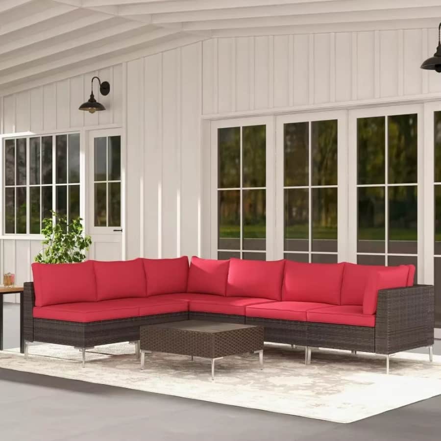 7-Piece Modular Patio Furniture Set w/ Table: $244 7-Piece Modular Patio Furniture Set w/ Table: $244