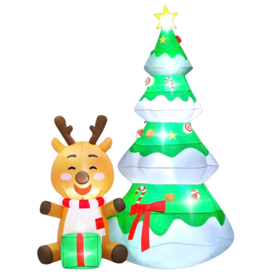 Lookfly 5.5-Foot LED Christmas Tree & Reindeer Inflatable: $30