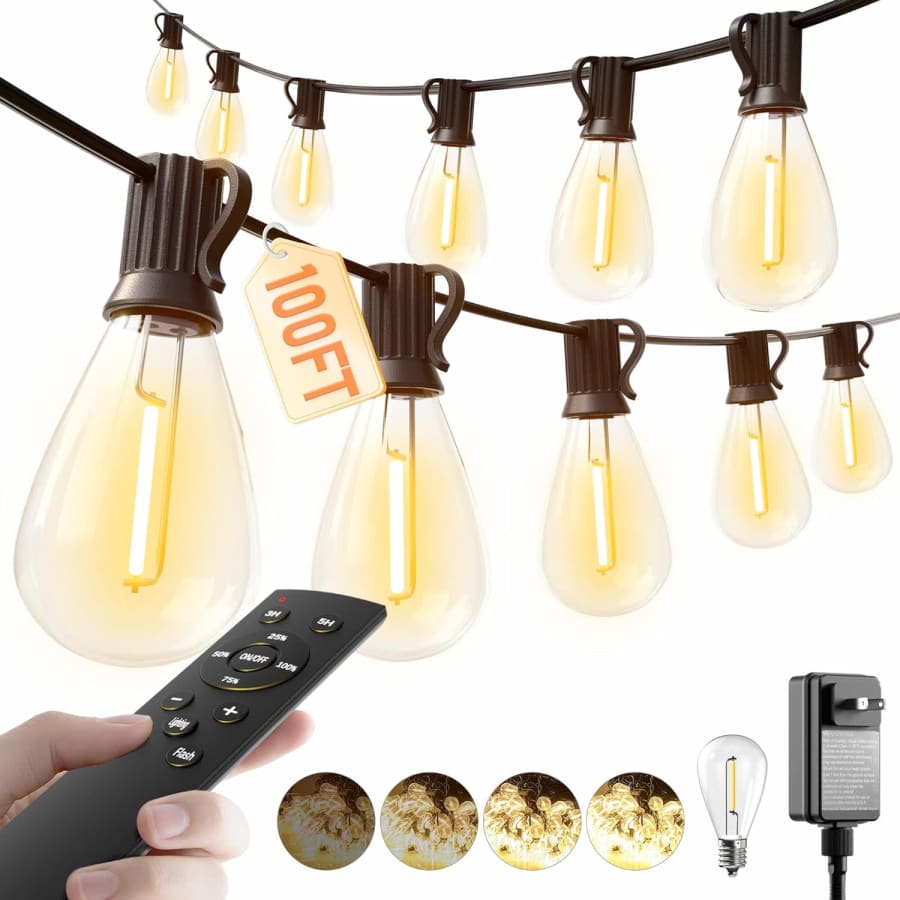 Luckystyle 100-Foot Solar String Lights: $27 Luckystyle 100-Foot Solar String Lights: $27
