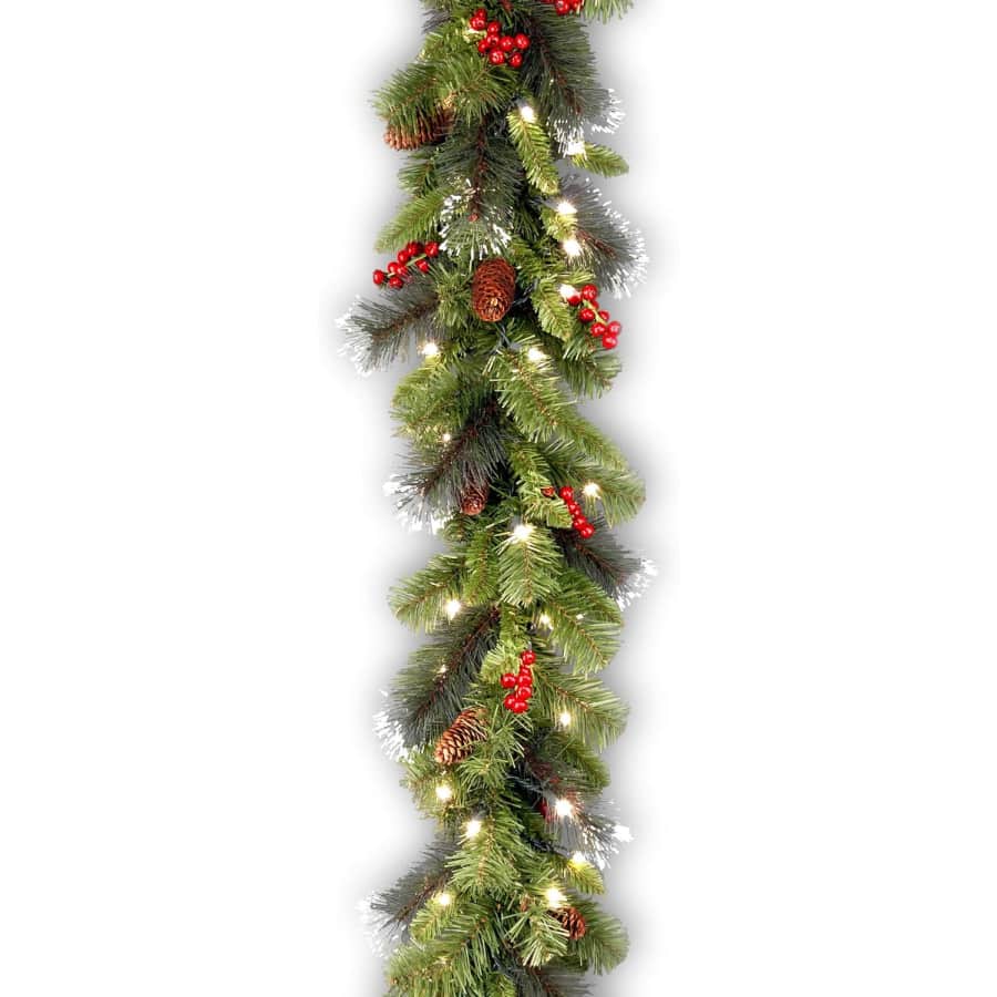 National Tree 9-Foot Pre-Lit Crestwood Spruce Garland: $22.49