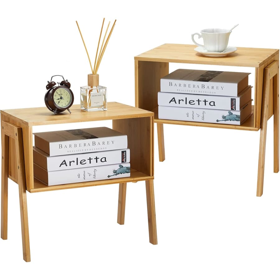 Pipishell Bamboo Stackable End Table Set of 2: $40 Pipishell Bamboo Stackable End Table Set of 2: $40