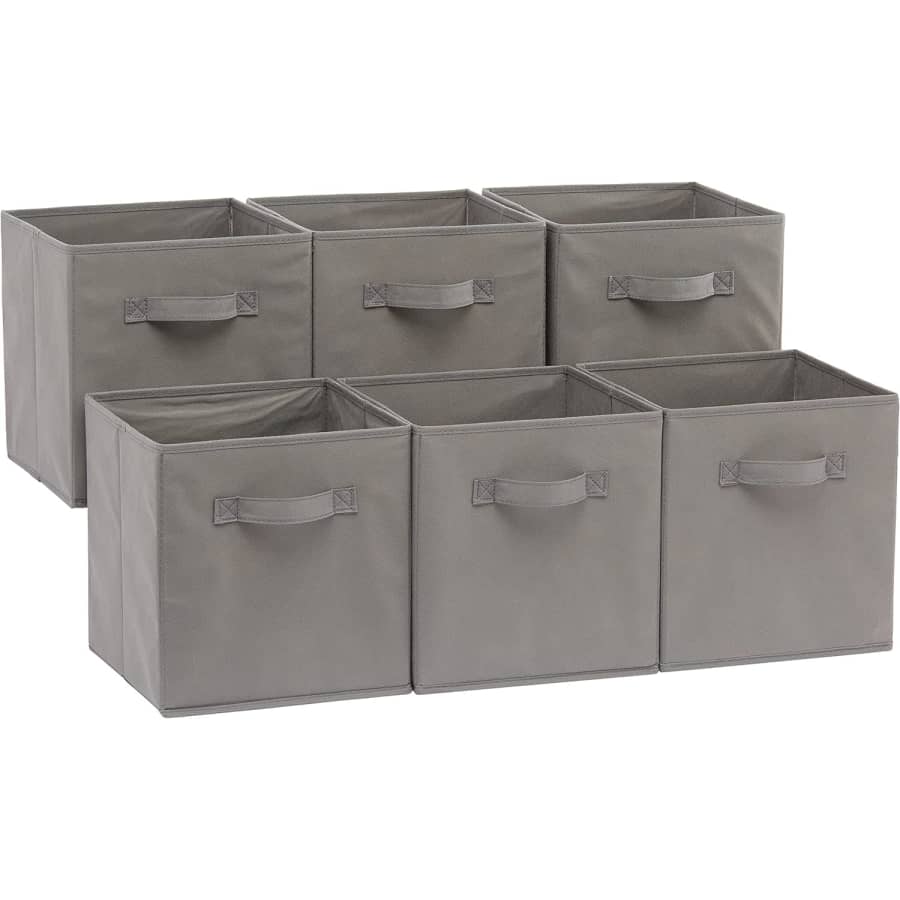 Amazon Basics Collapsible Fabric Storage Cubes 6-Pack: $13 w/ Prime