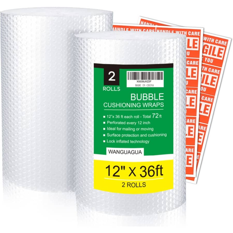 12" x 72ft Total Bubble Packing Wrap 2-Pack: $16 w/ Prime