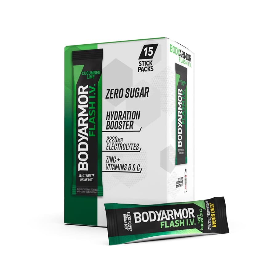 BODYARMOR Flash I.V. 15-Count Zero Sugar Electrolyte Packets: $9.36 via Sub & Save BODYARMOR Flash I.V. 15-Count Zero Sugar Electrolyte Packets: $9.36 via Sub & Save