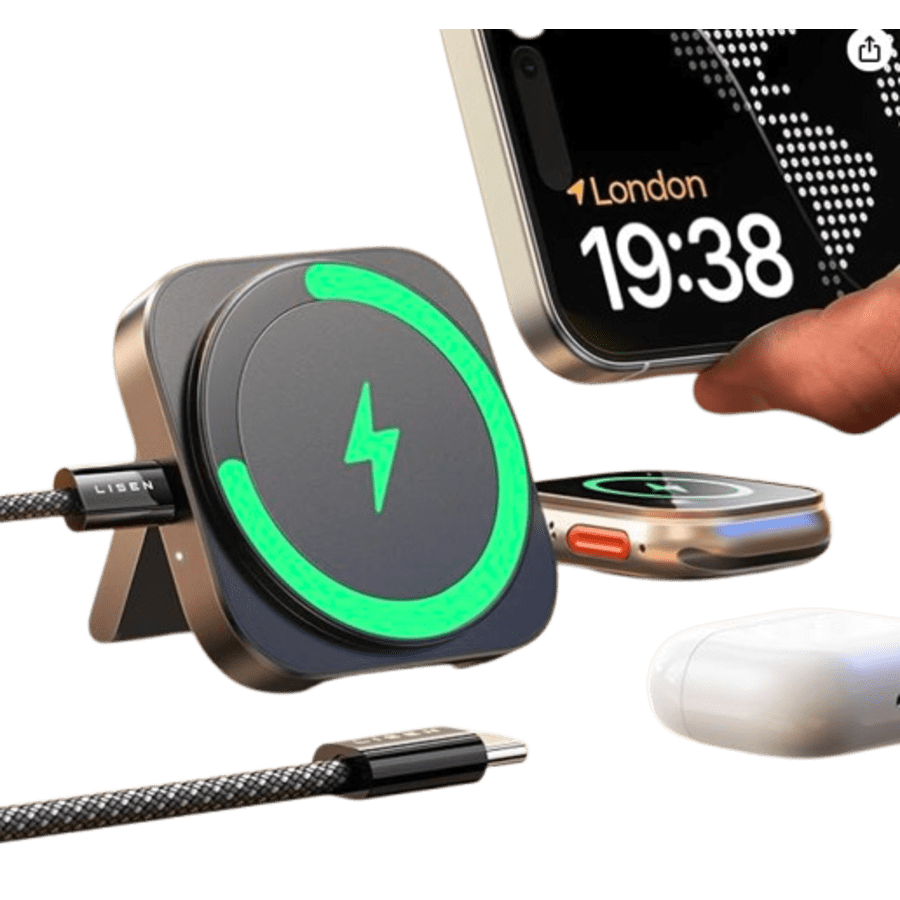 Lisen 15W 2-in-1 Wireless Magsafe Charger Stand: $13