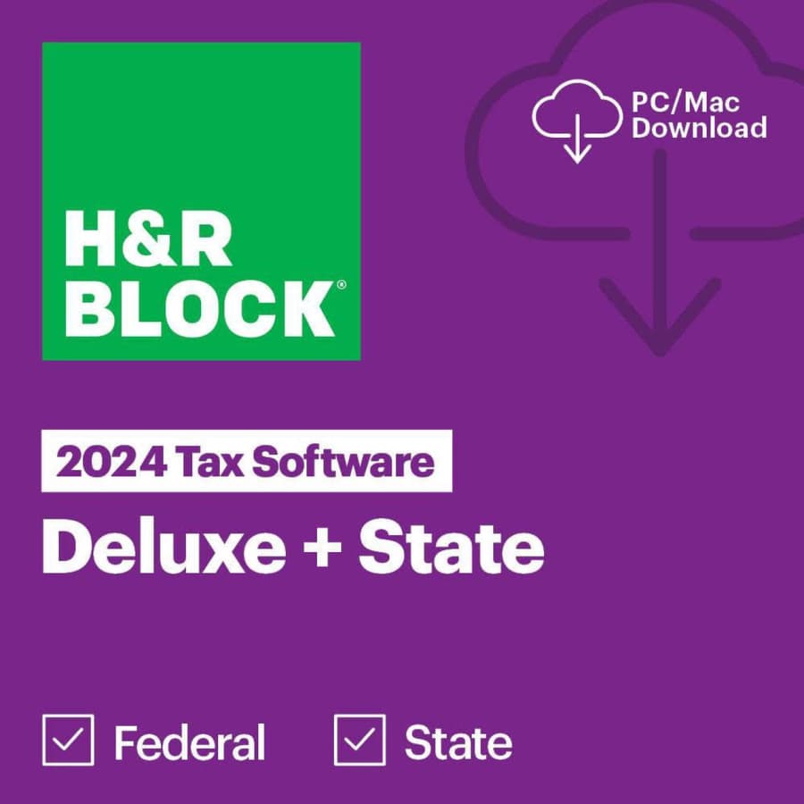 H&R Block Tax Software Deluxe + State 2024 for Windows/Mac: $33