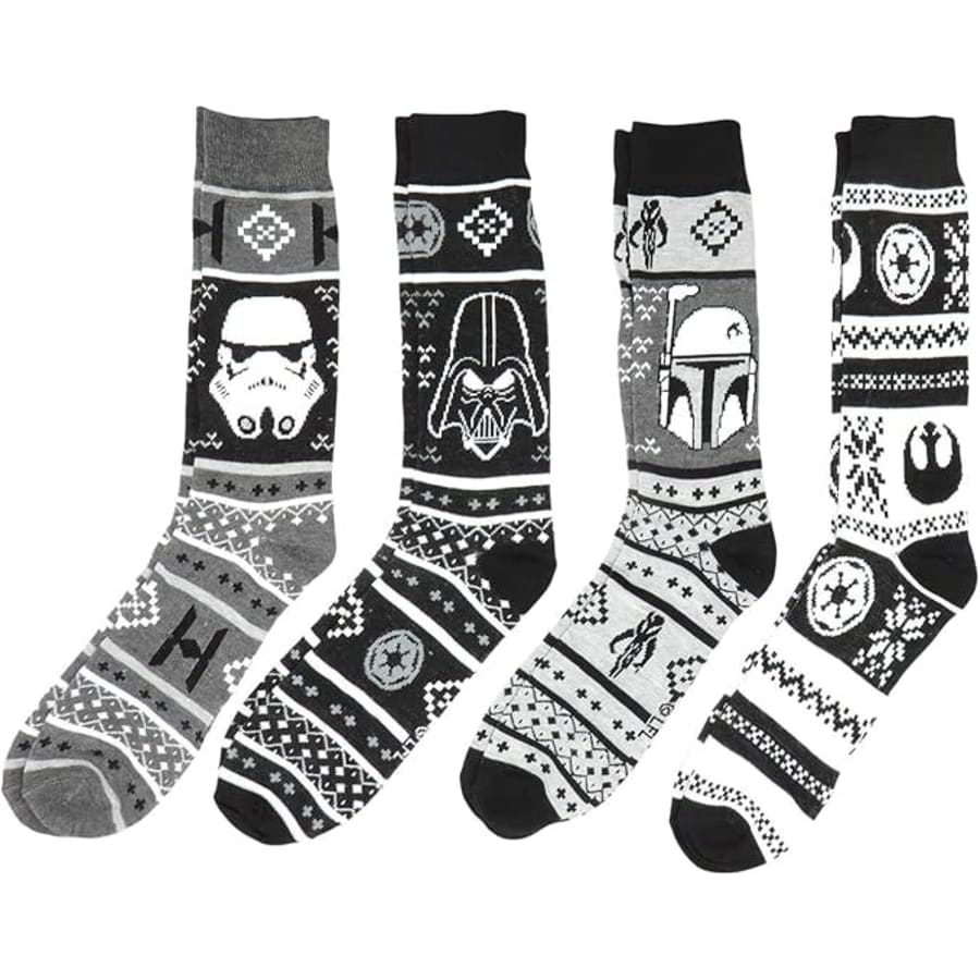 Star Wars Men's Fair Isle Winter Holiday Prints Woven Crew Socks 4-Pack: $10