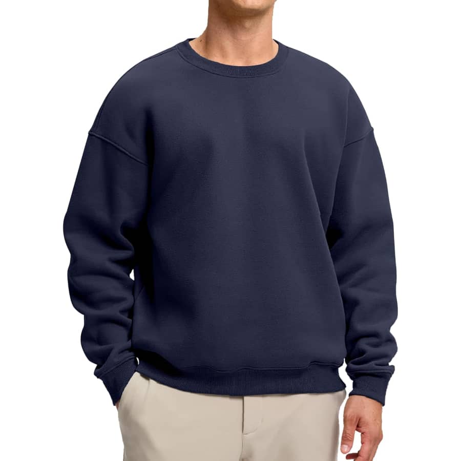 Soothfeel Men's Fleece Lined Crewneck Sweatshirt: $17.99 Soothfeel Men's Fleece Lined Crewneck Sweatshirt: $17.99