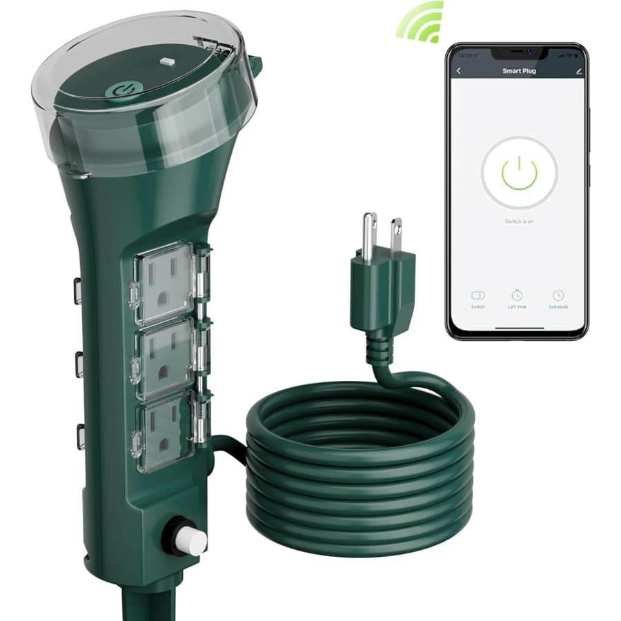 HBN Outdoor Smart Timer Yard Stake w/ 6 Grounded Outlets: $20.97