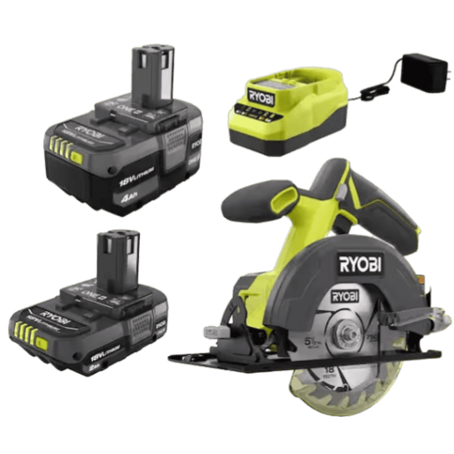 Ryobi 18V ONE+ 2-Battery & Charger Kit: $99 w/ FREE Ryobi 18V 5.5" Circular Saw