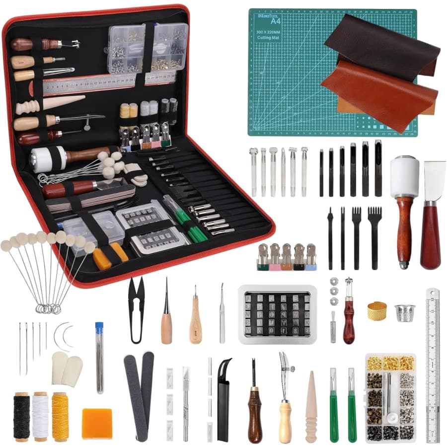 KingTool 386-Piece Advanced Leather Sewing Tool Set: $52 w/ Prime