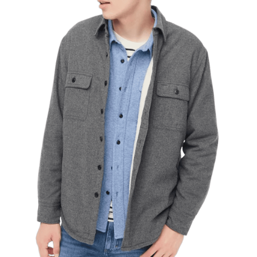 J.Crew Factory Sherpa-Lined Flannel Shirt-Jacket: $43 J.Crew Factory Sherpa-Lined Flannel Shirt-Jacket: $43