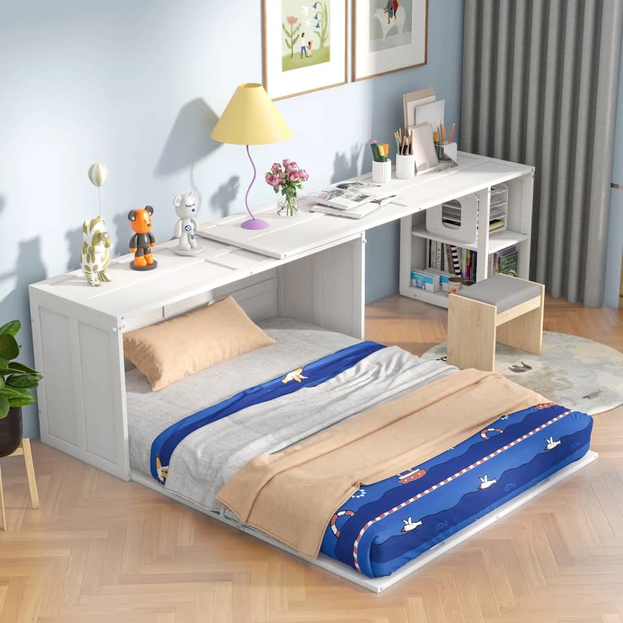 Euroco Queen-Size Murphy Bed w/ Rotable Desk: $289