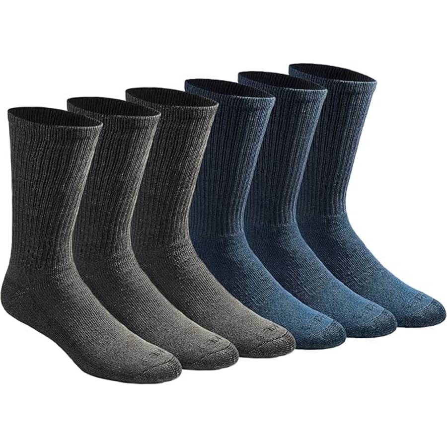 Dickies Men's Dri-Tech Essential Moisture Control Crew Socks 6-Pack: $8.30