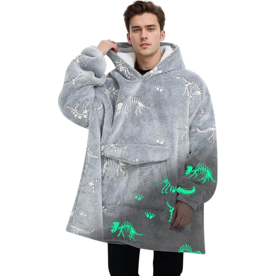 Glow In The Dark Dinaosaur Fossil Blanket Hoodie: $30 w/ Prime Glow In The Dark Dinaosaur Fossil Blanket Hoodie: $30 w/ Prime