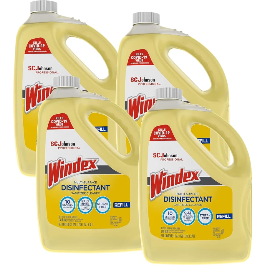 Windex Multi-Surface Disinfectant 1-Gallon Bottle 4-Pack: $35 Windex Multi-Surface Disinfectant 1-Gallon Bottle 4-Pack: $35