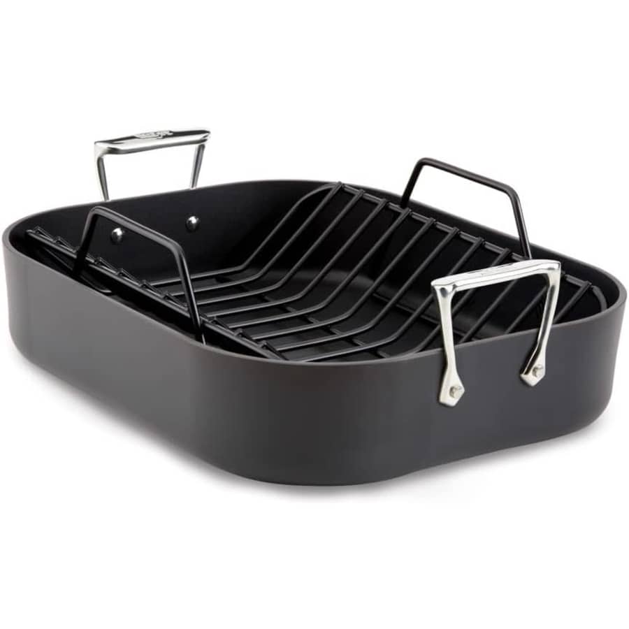 All-Clad HA1 Hard Anodized Nonstick Roaster and Nonstick Rack: $80