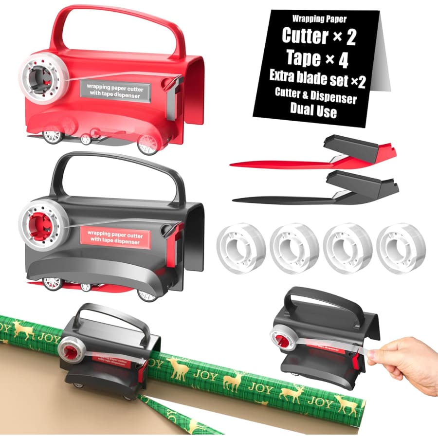 Wheel Wrapping Paper Cutter & Tape Dispenser 2-Pack: $17.99