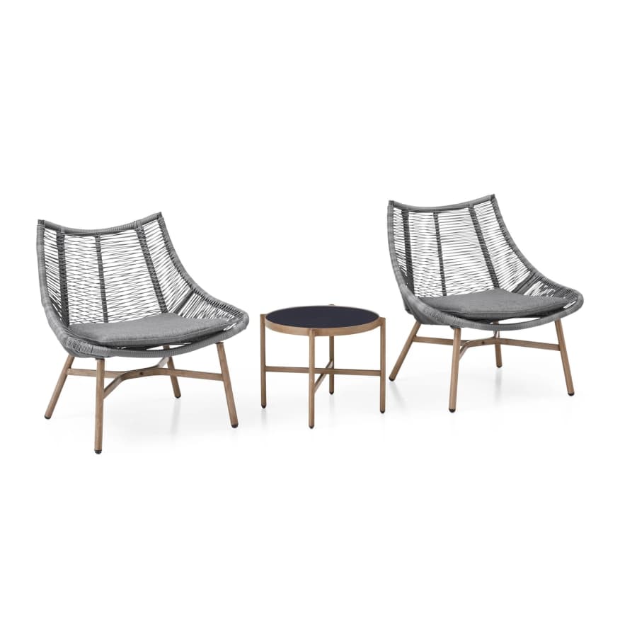 Mainstays Skyler Steel 3-Piece Wicker Rope Chat Set: $157 Mainstays Skyler Steel 3-Piece Wicker Rope Chat Set: $157