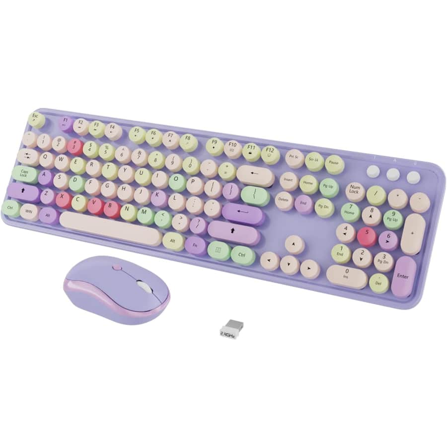 Kootop Wireless Keyboard with Silent Wireless Mouse: $22