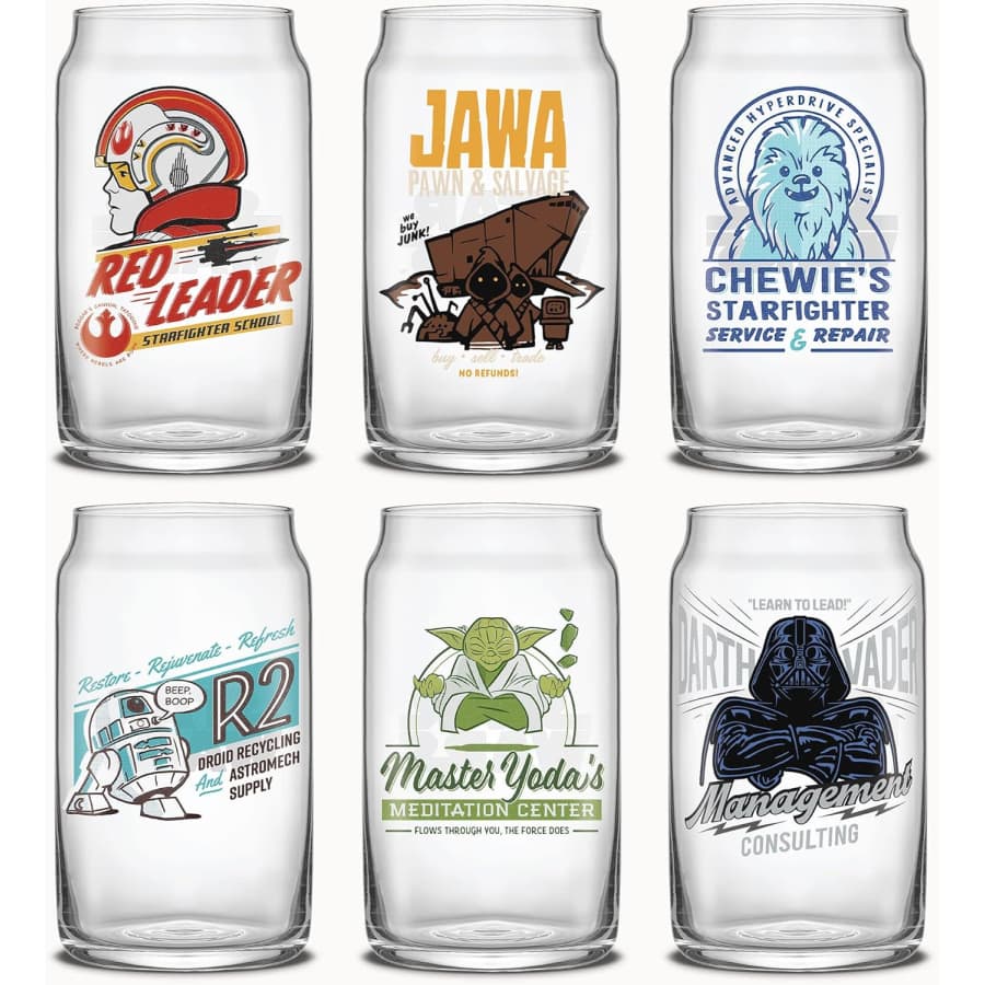 JoyJolt Retro Star Wars 16.9-oz Glass Tumbler 6-Pack: $34 JoyJolt Retro Star Wars 16.9-oz Glass Tumbler 6-Pack: $34