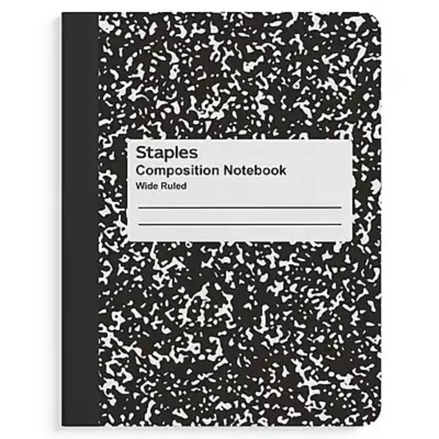 Staples 100-Sheet Composition Notebook: 50 cents